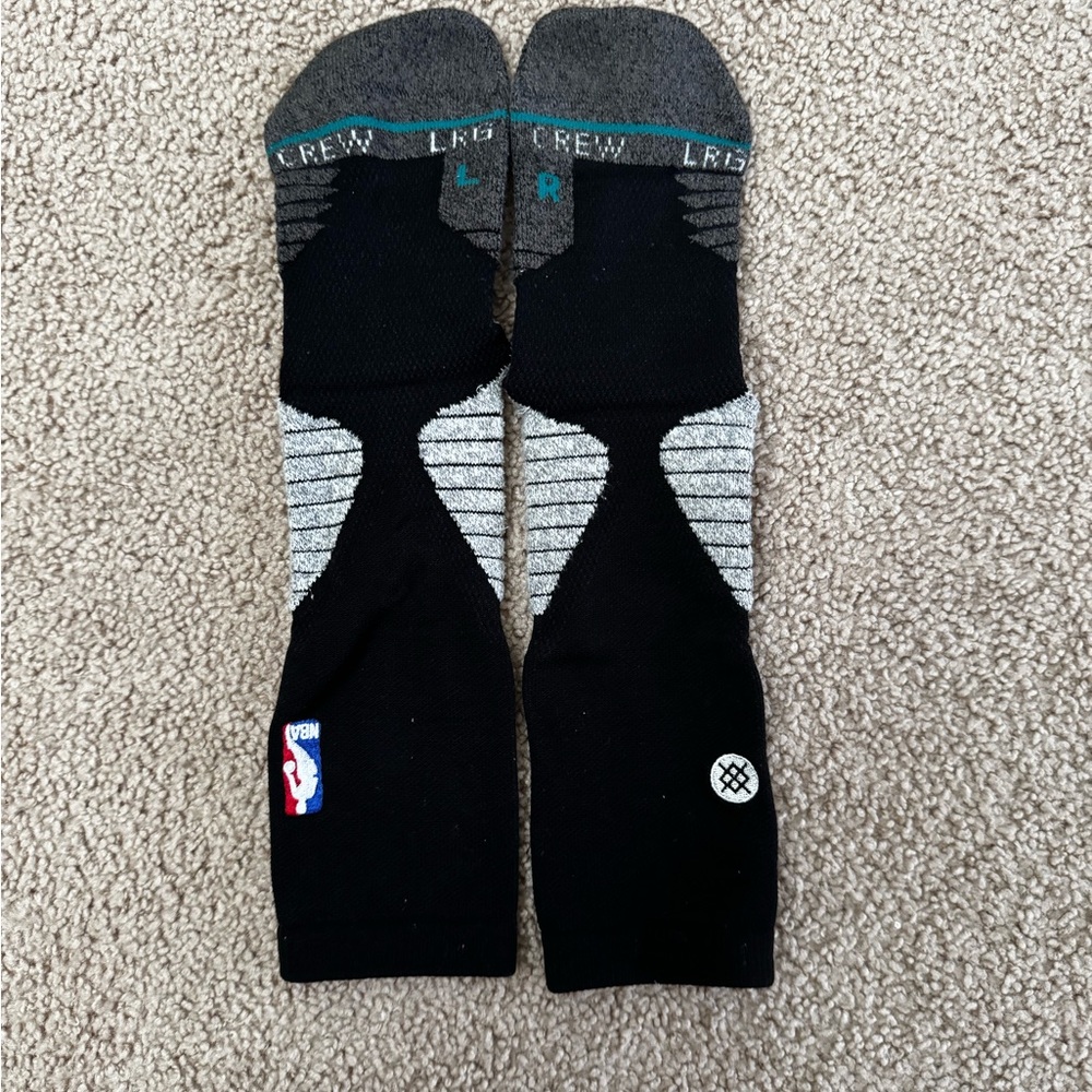Stance Fusion 559 NBA Men’s Basketball Crew Black Socks, Size 9-12